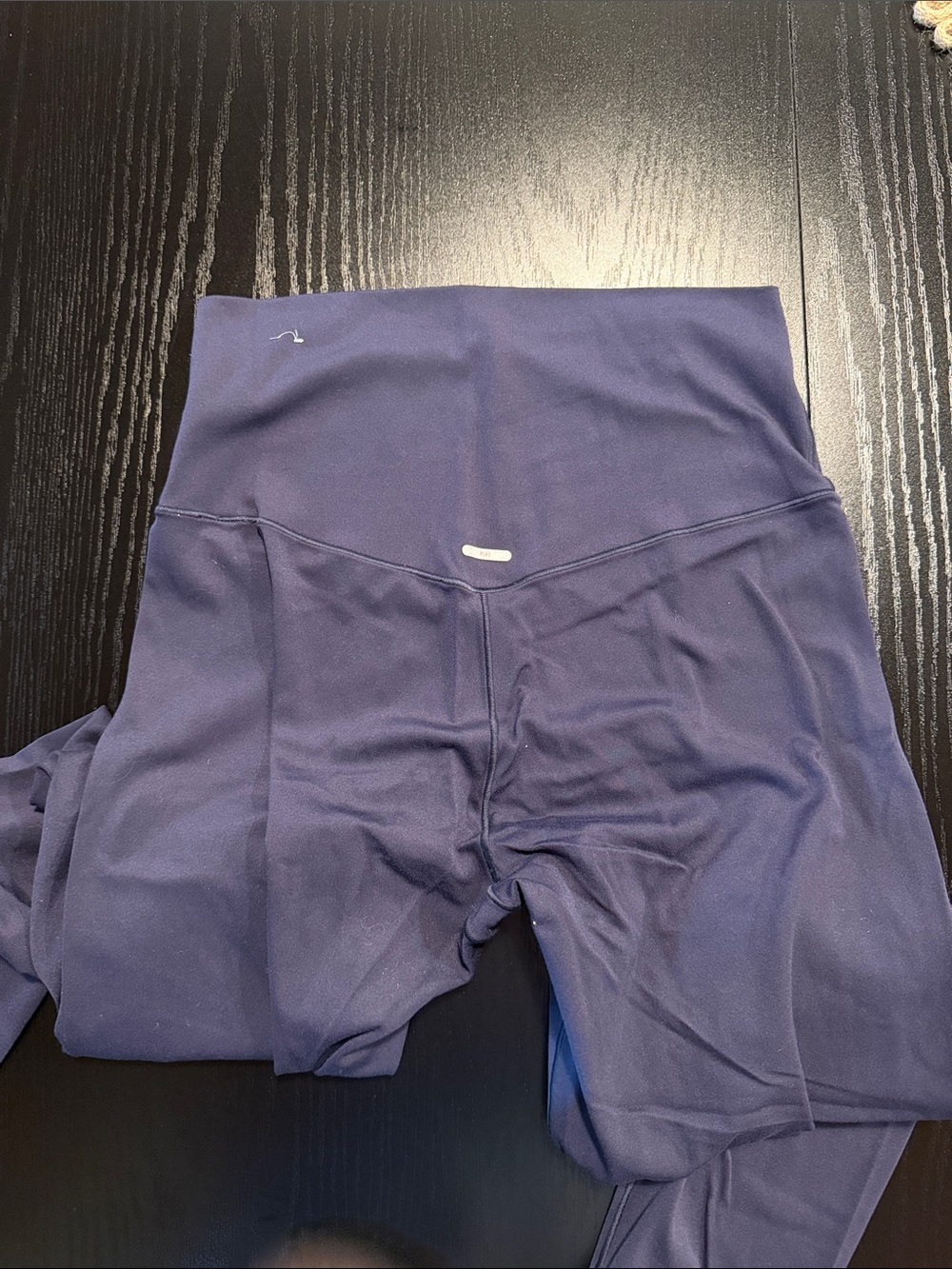 High-Waist Solid Navy Leggings - Picture 3 of 3